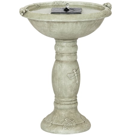 Best Choice Products Bird Bath Fountain w/ Integrated Solar Panel and 4 Different Spout Types -