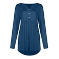 thumbnail image 7 of Long Sleeve Shirts for Women Plus Size V-Neck Loose Solid Short Casual Tops Basic Tops Tee Tshirt Blouse, 7 of 7
