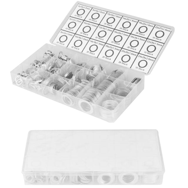 MasteelfCA 450PCS Gaskets Washers Pure Aluminum Gasket Aluminum Flat Metal Washer Gasket Aluminum Sealing Rings