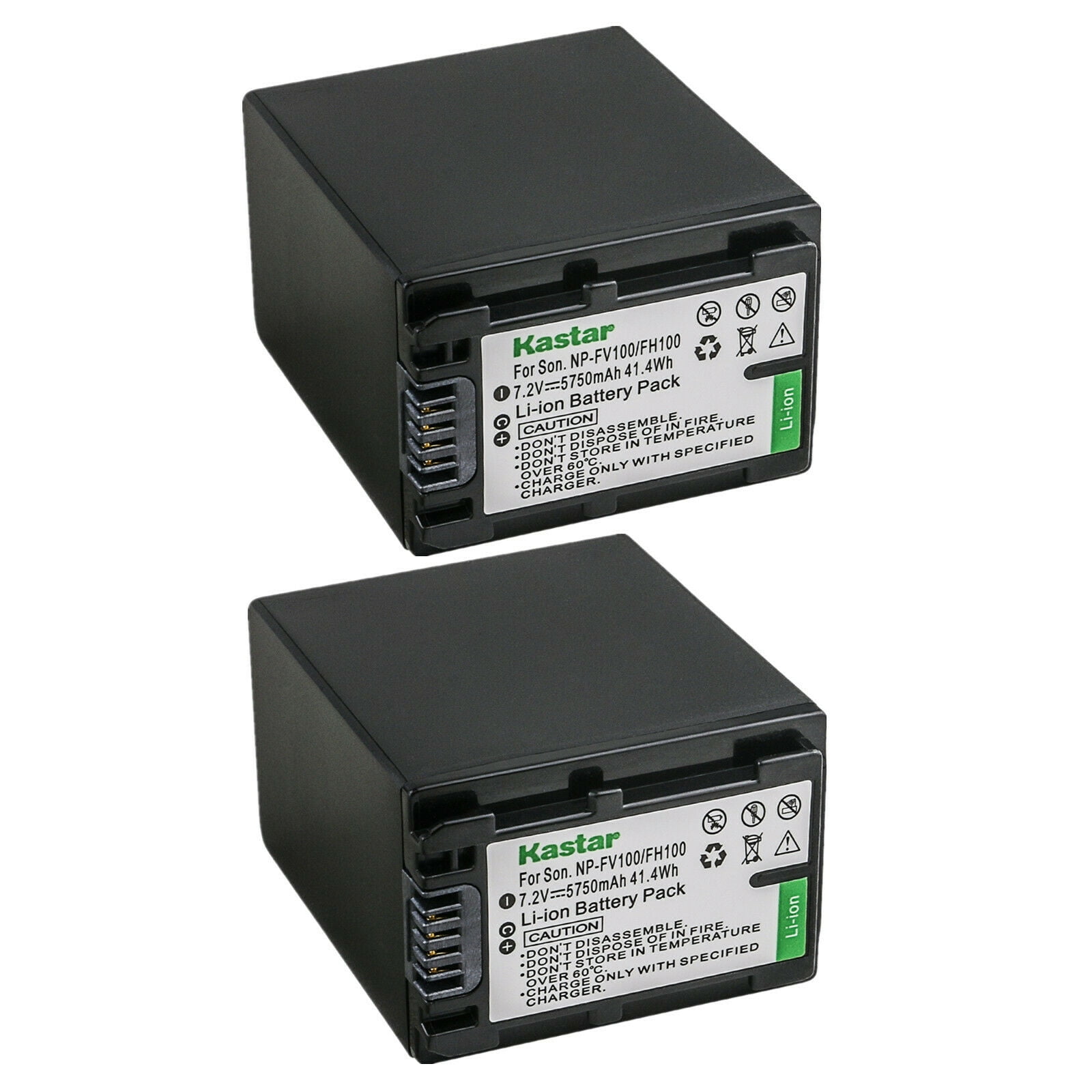 Kastar 2-Pack NP-FV100 Battery 7.2V 5750mAh Replacement for Sony