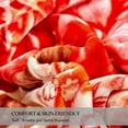 thumbnail image 4 of NC Fleece Bed Blanket Queen Orange Floral,2 Ply Thick Warm Plush Blanket,79" x 89",5.3lb, 4 of 6
