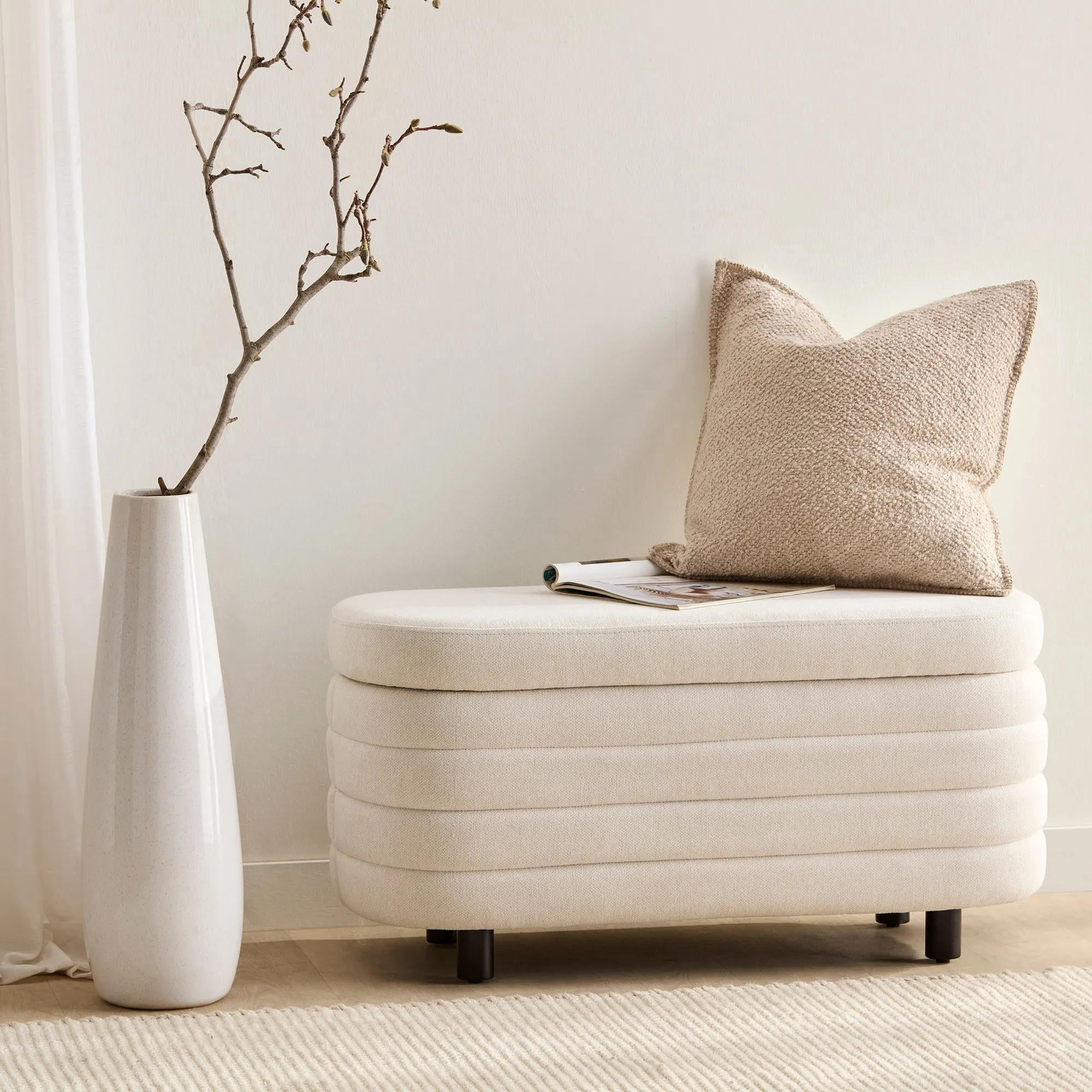 Bouclair Fabric Ottoman with Storage