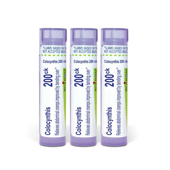 Boiron Colocynthis 200CK, Homeopathic Medicine for Abdominal Cramps Improved By Bending Over, 3 Count (3 x 80 Pellets)
