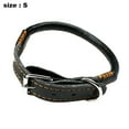 thumbnail image 2 of - Oak Tanned Leather Round Dog Collar, Black,, 2 of 5