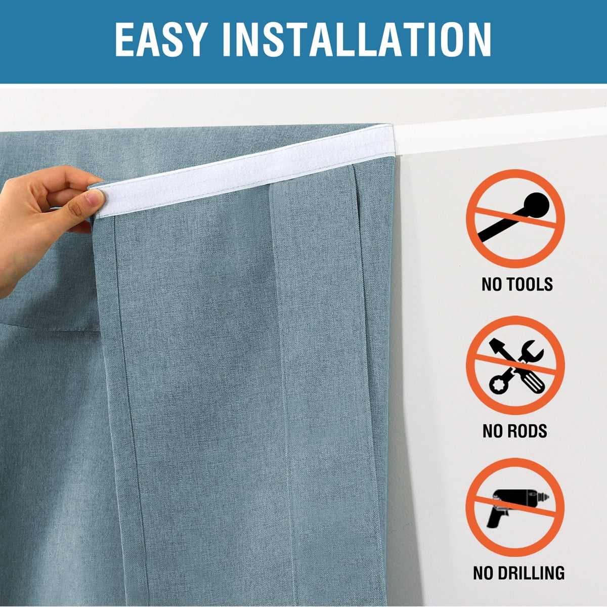 Blackout French Door Blinds for Glass Door Window, Light Blocking Privacy Door Window Drapes for Front Door-Style 4
