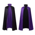 thumbnail image 2 of Rggeeun Adults High Neck Cape Color Block with Adjustable Tie Long Hem Pleated for Halloween Club Party Fashion Capes,Purple,One Size, 2 of 3