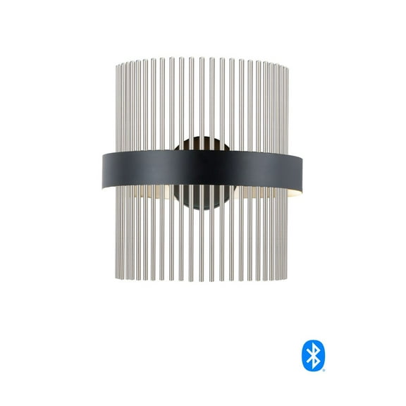 -34W 2 Led Wall Sconce-7 Inches Wide By 15 Inches High-Black/Satin Nickel Finish Et2 Lighting E34201-Bksn
