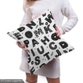 thumbnail image 4 of Ambesonne Alphabet Fabric by the Yard Upholstery, Monochrome Floral Details, 5 Yards, Charcoal Grey, 4 of 4
