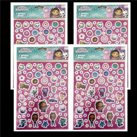 Innovative Designs 30386750 Gabbys Dollhouse Puffy Sticker Sheet, Pack of 4