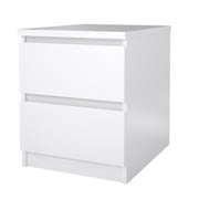 Tvilum Scottsdale 2 Drawer Bedroom Nightstand for Adults, White High Gloss