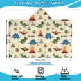 thumbnail image 2 of Dinosaur and BE WILD Pattern Hooded Bath Towel，60"x35" for Ages 3 To 12 Kids, Quick Dry Lightweight Soft Microfiber Hood Beach Towel Cover Up for Kids, 2 of 7
