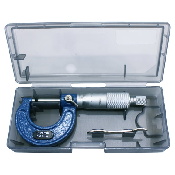 HFS(R) 0-25mm Outside Micrometer with 0.01mm Accuracy, Carbide Anvil and Laser-Etched Scale