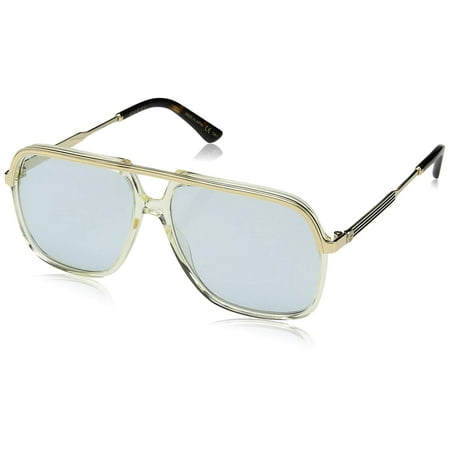 sunglasses gucci gg 0200 s- 005 yellow / light blue gold