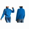 thumbnail image 3 of Women'S Long Sleeve Sweater with Gold Buttons Loose Fit Knitted Pullover Casual Tops Royal Blue M, 3 of 7