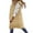 Khaki, variant on Women's Long Sleeveless Hooded Down Coat Vest with Pockets, Polyester, for Winter Outdoor Activities