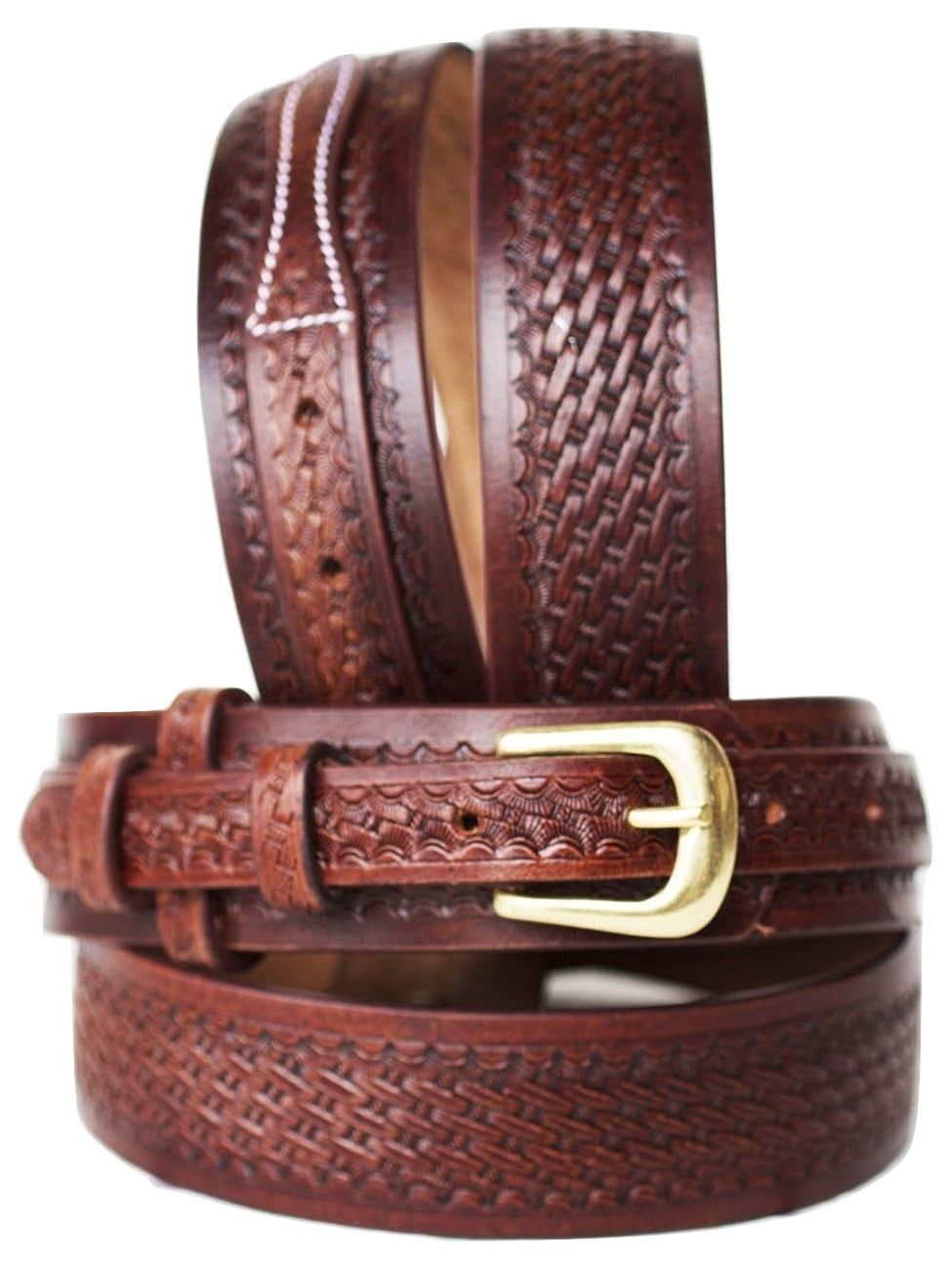 Pro Rider PRORIDER Mens Western RANGER BELT 32"72" Tooled Leather Basket Weave 26Ranger03