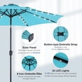 thumbnail image 5 of ACCVER 10ft Solar Patio Umbrella with LED Lights - Market Table Umbrella with Tilt Adjustment & UV-Resistant Fabric for Outdoor Garden Deck Pool Beach, Light Blue, 5 of 7