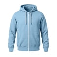 thumbnail image 5 of VBVC Men's Full Zip Up Sweatshirt with Pockets , Fall Winter Long Sleeve Hooded Jacket For Men, Light Blue , S-3XL, 5 of 7