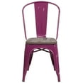 thumbnail image 5 of Flash Furniture 4 Pk. Purple Metal Stackable Chair with Wood Seat, 5 of 7