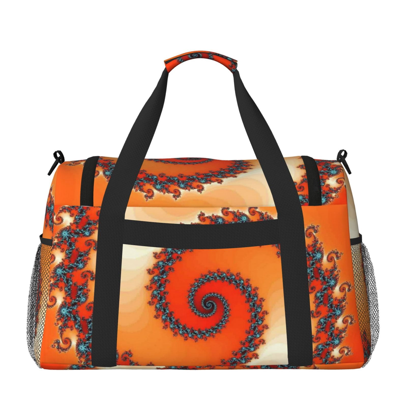Horeoi Orange Rotating for Travel Duffle Bag with Adjustable Strap - Large Capacity Hand Carry for Gym Sports Outdoor