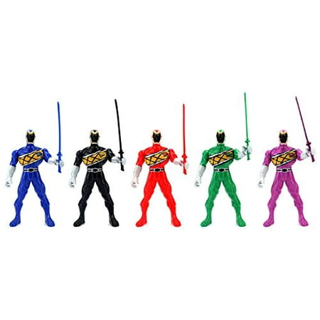 Super Dino Force Rangers Children Kid's Toy Action Figure Playset w/ 5 Figures and Swords