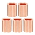 thumbnail image 1 of Unique Bargains 3/16"/ 5mm Wire Rope Loop Sleeve, 5 Pack Copper Double Ferrule Duplex Crimping Loop Sleeve, Golden, 1 of 5