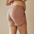 thumbnail image 5 of TANYSU Women's Double Layered Pleats Maternity Shorts Underbelly Drawstring Elastic Waist Shorts With Pockets Summer Cute Beach Casual Shorts Solid Color Holiday, 5 of 6