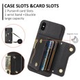 thumbnail image 2 of Wallet Case for iPhone XR, Classic Lychee Texture PU Leather Purse Case with Accordion Card Slots, Protective Crossbody Flip Cover with Zipper Shoulder Strap Lanyard for iPhone XR, Black, 2 of 8