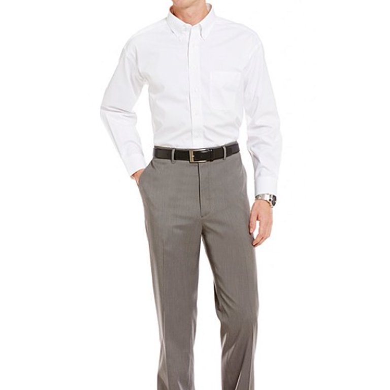 Roundtree & Yorke Gold Label Roundtree & Yorke Full-Fit Non-Iron Spread  Collar Solid Dress Shirt