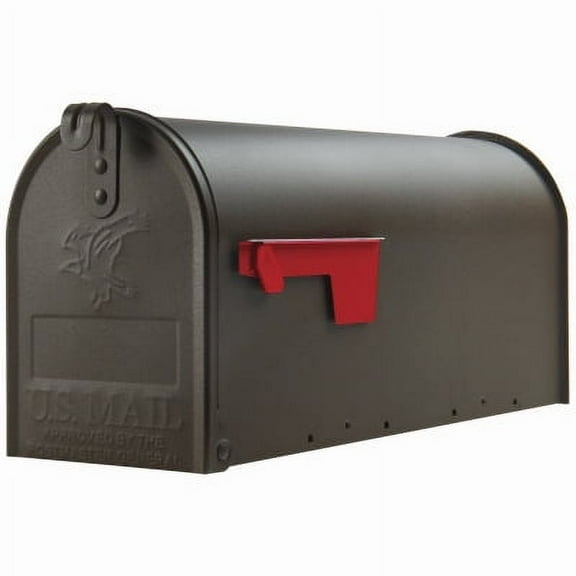 Solar Group E16B Large Galvanized Steel Black Rural Size Mailbox