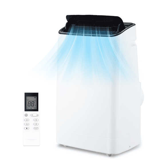 JustSmart 14000 BTU Portable Air Conditioner, 3-in-1 AC Unit with Cooling, Dehumidifier & Fan, Cools Rooms up to 750 Sq.Ft, Remote Control, 24H Timer, Window Kit Included