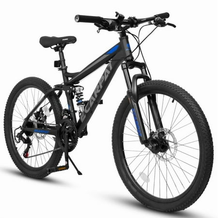A2760 27.5 Inch Full Suspension Mountain Bike Front And Rear Dual Shock Absorbers Mechanical Disc Brakes 21-Speed Suitable For Men And Women Ideal For Travel And Fitness Enthusiasts