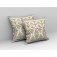 thumbnail image 2 of 20" Off White Orange Aqua Paisley Indoor Outdoor Zipper Throw Pillow, 2 of 4
