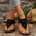 thumbnail image 6 of Tao Tao Sandals With Arch Support Flip Flops For Women Wedge Sandals Comfortable Walking Sandals Cushion Footbed Platform Sandals Summer Slip On Thong Sandals Black 42, 6 of 9