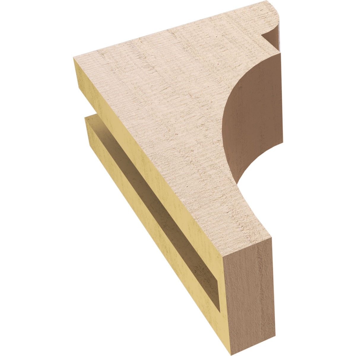 3"W x 6"D x 9"H Classic Yorktown Rough Cedar Woodgrain TimberThane Corbel, Primed Tan