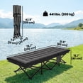 thumbnail image 3 of Outsunny Camping Cot with Pad, 32" Extra Wide Folding Cots, Black, 3 of 10