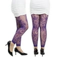 thumbnail image 2 of WomenAnkle Tights Floral Patterned Footless Lace Pantyhose Glitter Rhinestones Dark Alternative Mesh Leggings, 2 of 21