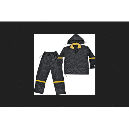 Custom Leathercraft Large Black Nylon Rain Suit Set, 3pk