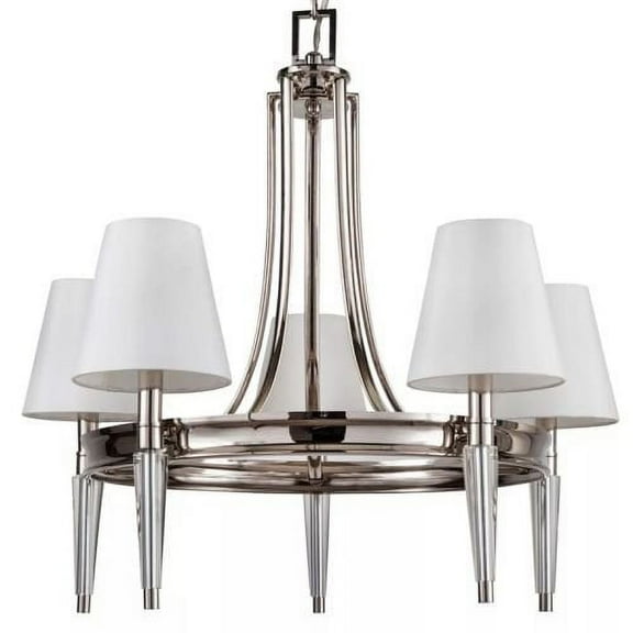 Manteo 26" Wide 5 Light Single Tier Empire Style Chandelier, Polished Nickel