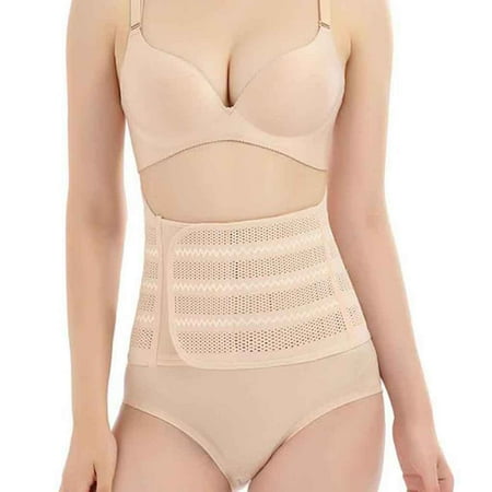 

RYDCOT Women Hollow Breathable Body Shaper Abdominal Belt Belt Shapewear Khaki M