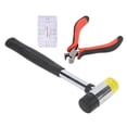 thumbnail image 4 of Juego de herramientas de reparación de guitarra martillo de traste de guitarra de doble cabeza resistente a golpes mango ergonómico regla de acción de cuerda calibre para bajo ANGGREK  Otros, 4 of 8