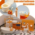 thumbnail image 2 of Mini Doll House Bathroom Furniture Set - White & Wood Color Basin, Faucet, and Accessories for Dollhouses, 2 of 8