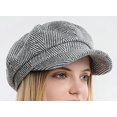thumbnail image 3 of CoCopeaunts Stripe Newsboy Hat for Women Winter Tweed Newsboy Cap Fiddler Cap Visor Cabbie Painter Hat Bakerboy Hat Beret Cap, 3 of 5