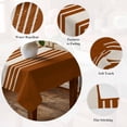 thumbnail image 5 of Burnt Orange Beige Striped Table Cloth Waterproof Tablecloths, Modern Farmhouse Retro Lines Tablecloth Dining Table Cover for Kitchen Party Tabletop Outdoor, Rectangle Tablecloth 54x108 Inch, 5 of 9