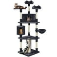 thumbnail image 2 of Yaheetech 79'' Multilevel Cat Tree Tower with 2 Condos & Basket & Scratching Posts & Ramp, Black, 2 of 10