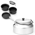 thumbnail image 1 of Graflsoa Lightweight Non-Stick Aluminum Alloy Camping Cookware Set with 1L Kettle, Portable Outdoor Cooking Kit for Hiking, Picnics, and Backpacking (6-Piece, Black/Silver), 1 of 6
