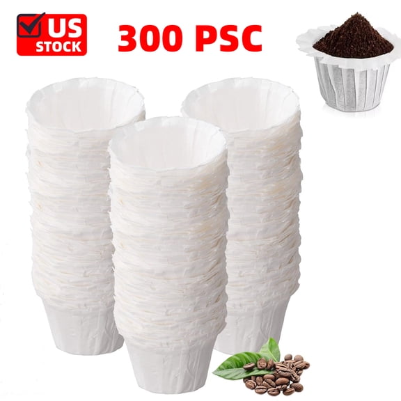 Disposable Paper Coffee Filters, Keurig K Cup Paper Filters for Keurig Single Brewer Reusable Cups, K-cup Coffee Pods, Fits All Brands Reusable K Cups (300)