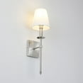 thumbnail image 4 of Pathson 2PCS Classic Wall Sconce with Flared White Textile Lamp Shade Brushed Stand for Bedroom Living Room, 4 of 8