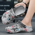 thumbnail image 2 of MGEZCOO Men's EVA Clogs with Graffiti Alien Design – Breathable Garden Shoes with Adjustable Heel Strap, Non-Slip Street Style Sandals, 2 of 8
