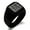 Black, variant on Stainless Steel Letter B Initial Floral Box Monogram Engraved Adult Square CZ Flat Top Male Signet Ring